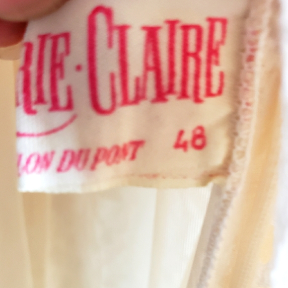 Marie Claire Vintage House Coat Cream Lace 100% Nylon Line Snap Closure Woman 48 - Picture 11 of 11